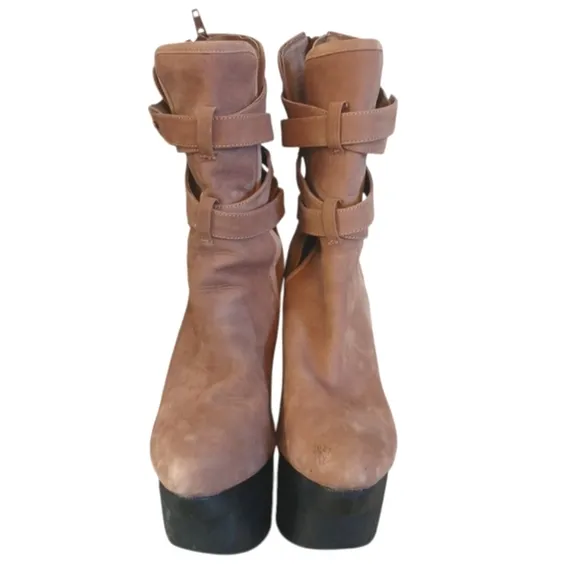 Jeffrey Campbell Platform Suede &quot;Get  Up&quot; Ankle Boots High Heel Booties size 9