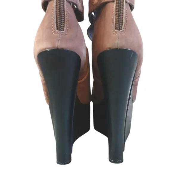 Jeffrey Campbell Platform Suede &quot;Get  Up&quot; Ankle Boots High Heel Booties size 9