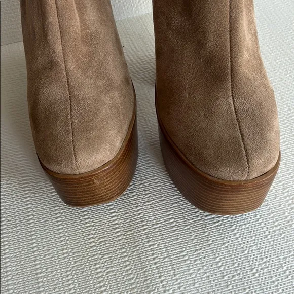 Jeffrey Campbell womens Boots Tan Suede Platform Ankle Boots