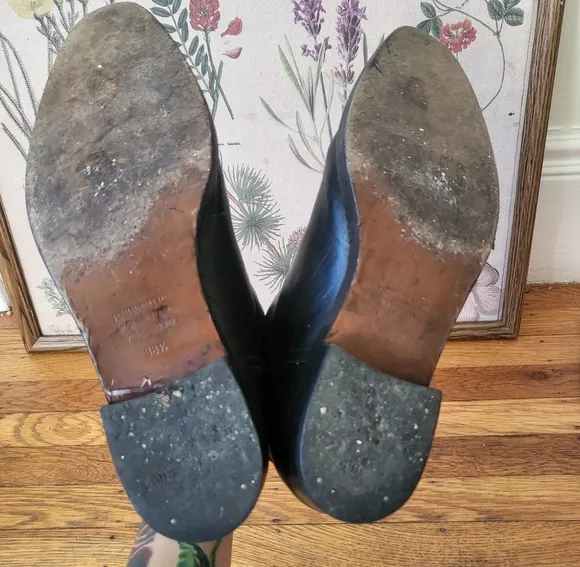 Jenni Kayne faux croc black leather slip on ankle boots 38.5