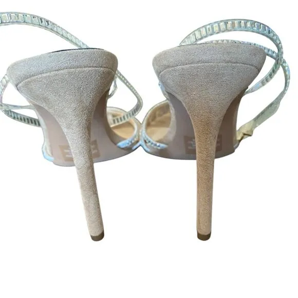 Jessica Simpson Jileta Crystals Mirror Embellished High Heel Sandals size 8.5