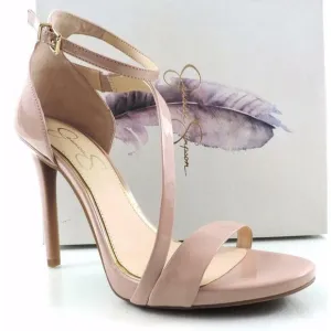 Jessica Simpson Rayli Ankle Strap Sandal Heels Nude Blush Patent Size 10