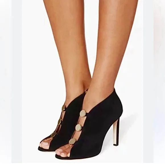 Jimmy Choo black suede ankle boots box and dust bag included Runs small.