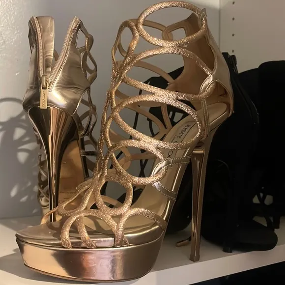 Jimmy Choo Glitter Platform Sandals