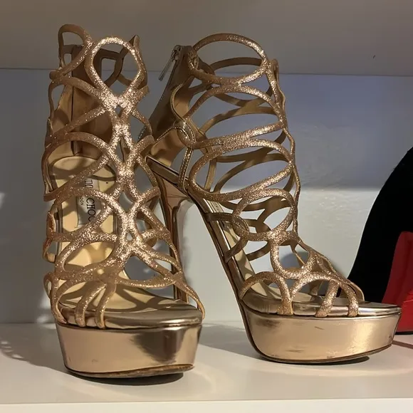Jimmy Choo Glitter Platform Sandals