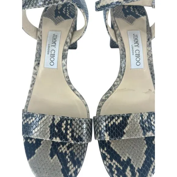 Jimmy Choo Marine 65 Snake-Embossed High-Heel Sandals