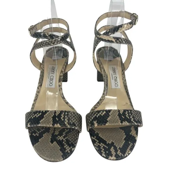 Jimmy Choo Marine 65 Snake-Embossed High-Heel Sandals