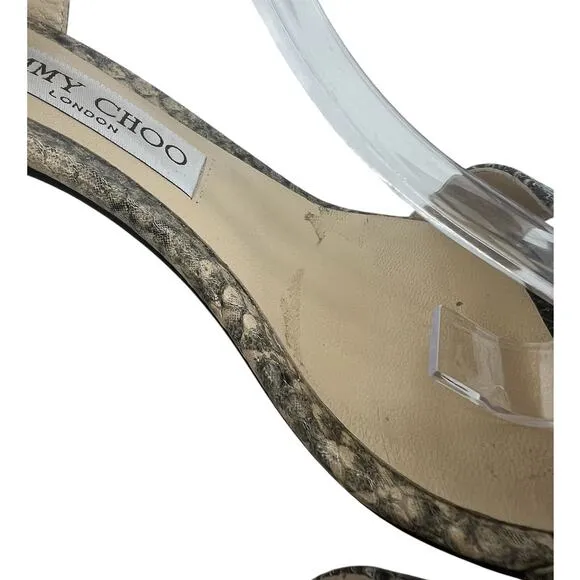 Jimmy Choo Marine 65 Snake-Embossed High-Heel Sandals