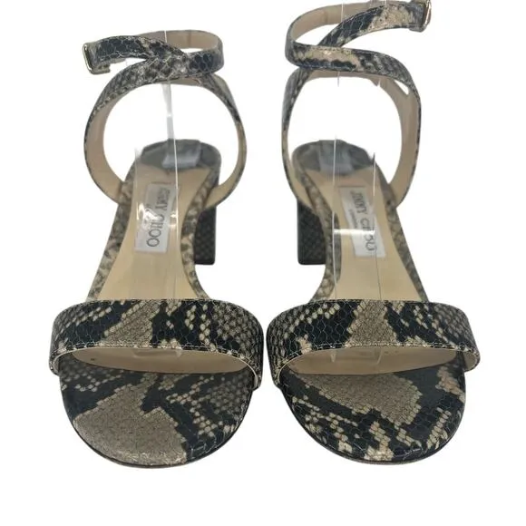 Jimmy Choo Marine 65 Snake-Embossed High-Heel Sandals