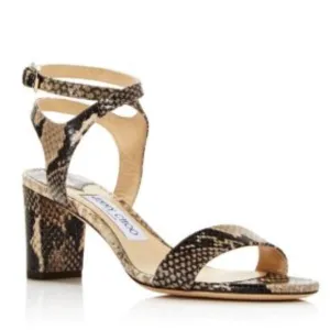 Jimmy Choo Marine 65 Snake-Embossed High-Heel Sandals