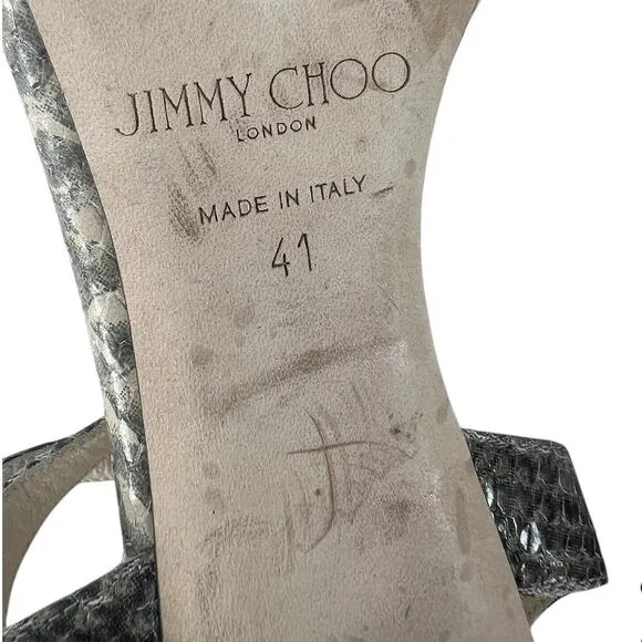 Jimmy Choo Marine 65 Snake-Embossed High-Heel Sandals