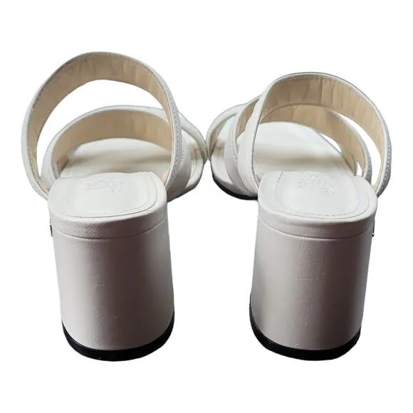 Jimmy Choo Slide Sandals &quot;Auna&quot; with Cert of Authenticity White Leather Slip On