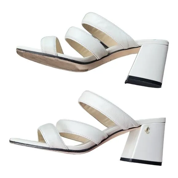 Jimmy Choo Slide Sandals &quot;Auna&quot; with Cert of Authenticity White Leather Slip On