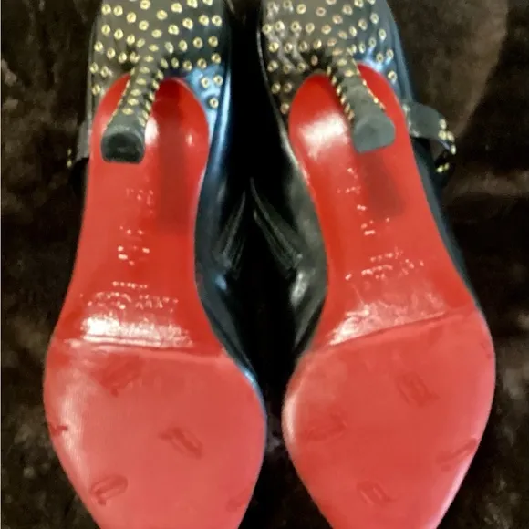 Jimmy Choo  Studded Black Leather Ankle Boots