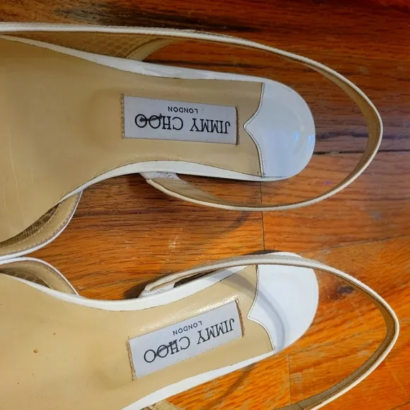 Jimmy Choo White Slingback Sandals
