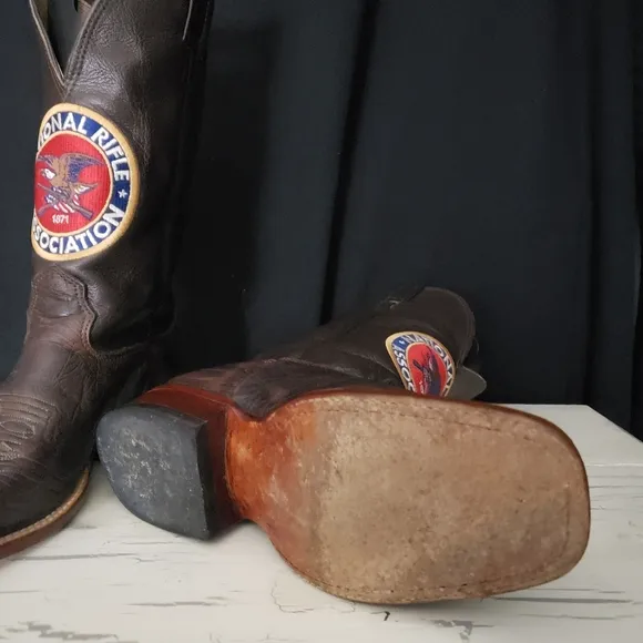 JM Bootmaker 'National Rifle Association' Logo Boots - Men's size 8 B