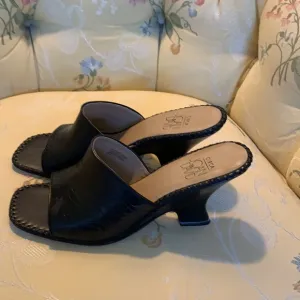 Joan&amp;David beautiful new never worn leather embossed etched sandals