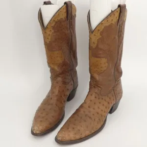 John Justin Signature Edition Signed Cowboy Boots Ostrich‎ 322/1000 10.5B