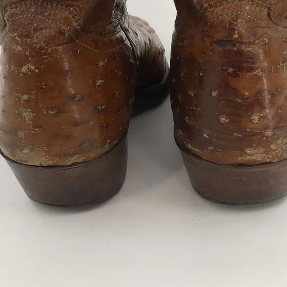 John Justin Signature Edition Signed Cowboy Boots Ostrich‎ 322/1000 10.5B