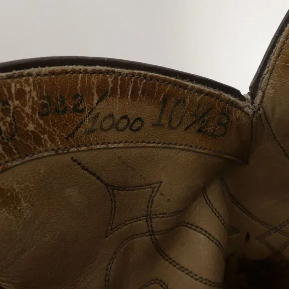 John Justin Signature Edition Signed Cowboy Boots Ostrich‎ 322/1000 10.5B