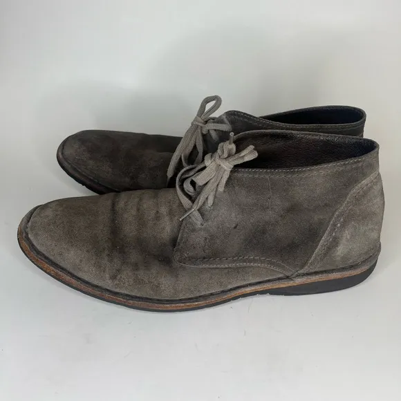 john varvatos chukka boots Men Size 12M Gray Suede Leather Lace Up Casual