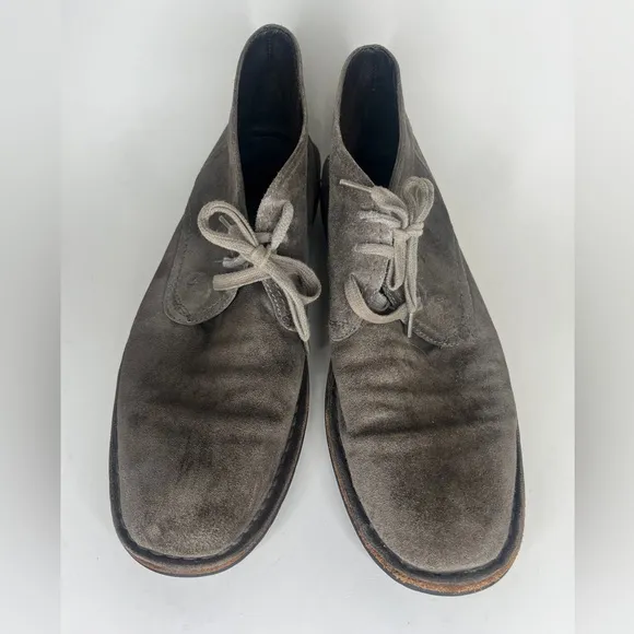 john varvatos chukka boots Men Size 12M Gray Suede Leather Lace Up Casual