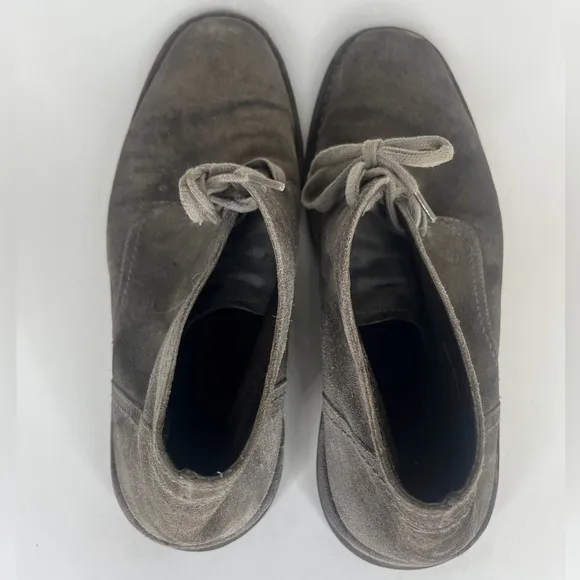john varvatos chukka boots Men Size 12M Gray Suede Leather Lace Up Casual