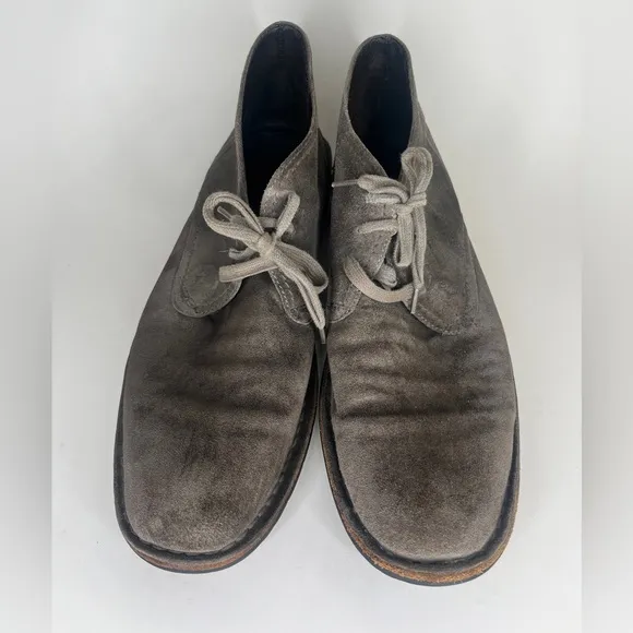 john varvatos chukka boots Men Size 12M Gray Suede Leather Lace Up Casual
