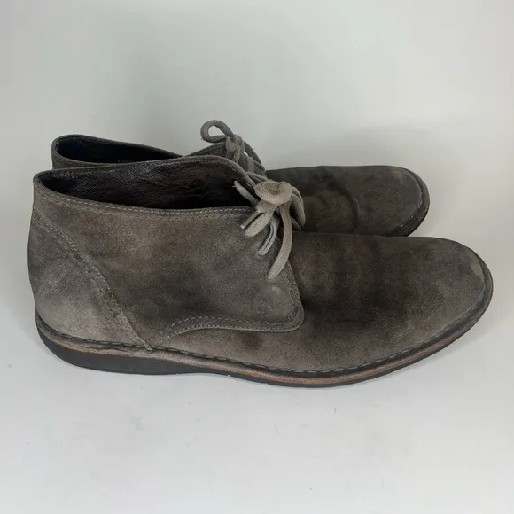 john varvatos chukka boots Men Size 12M Gray Suede Leather Lace Up Casual