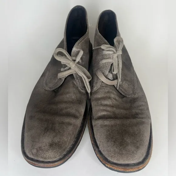 john varvatos chukka boots Men Size 12M Gray Suede Leather Lace Up Casual