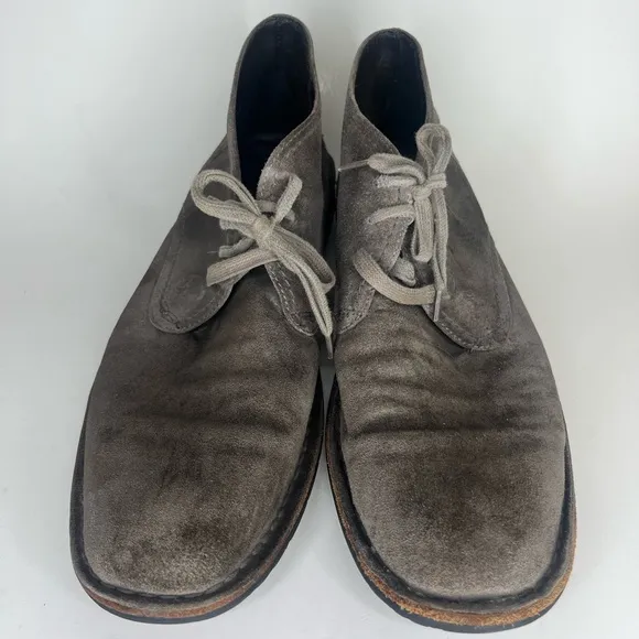 john varvatos chukka boots Men Size 12M Gray Suede Leather Lace Up Casual