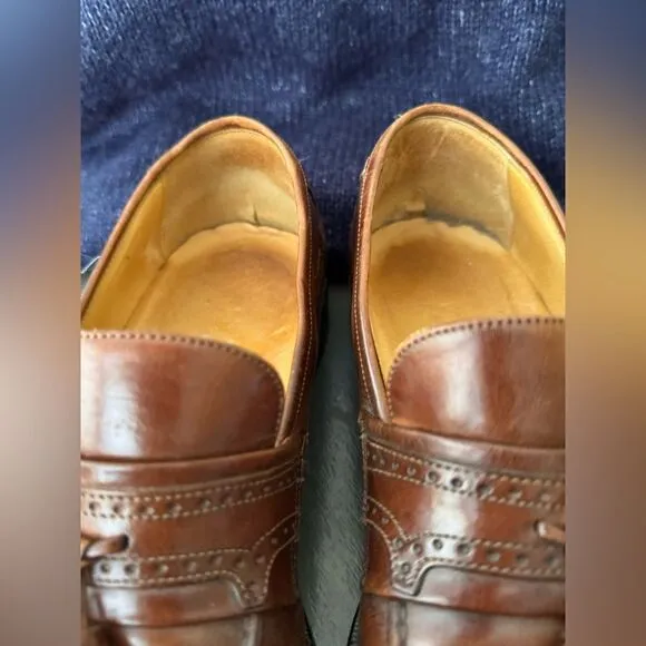 Johnson &amp; Murphy Horner Brown Leather Tassel Loafers size 9(m) or 7 (f)