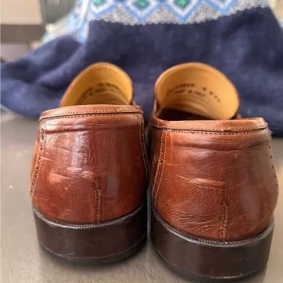 Johnson &amp; Murphy Horner Brown Leather Tassel Loafers size 9(m) or 7 (f)