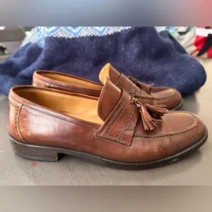 Johnson &amp; Murphy Horner Brown Leather Tassel Loafers size 9(m) or 7 (f)
