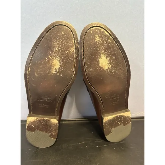 Johnson and Murphy Brown tassel slip on loafers shoe size 10 1/2 Sheepskin