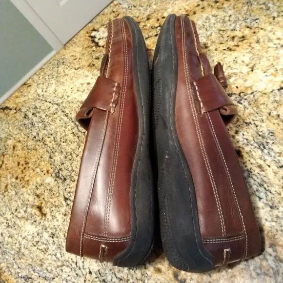 Johnston &amp; Murphy Brown Fowler Kiltie Tassel Leather Loafers 25-8334 Men's Sz 9M