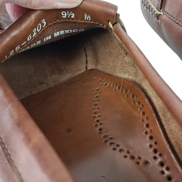 Johnston &amp; Murphy brown leather tasseled loafers size 9.5M