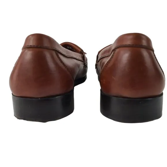 Johnston &amp; Murphy brown leather tasseled loafers size 9.5M