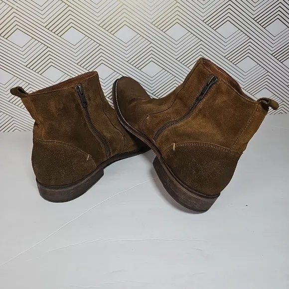 Johnston &amp; Murphy Chelsea Boots Mens 10 Suede Brown Zipper Comfort Made In Italy