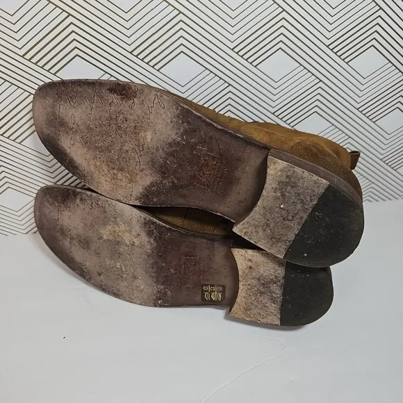 Johnston &amp; Murphy Chelsea Boots Mens 10 Suede Brown Zipper Comfort Made In Italy