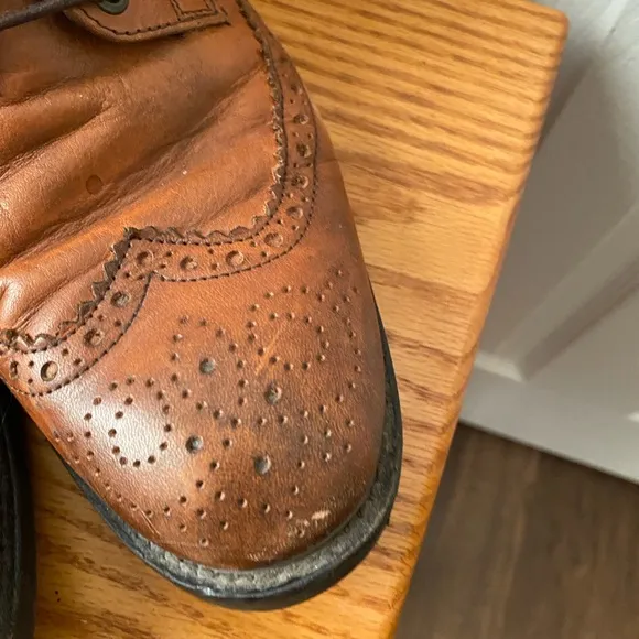Johnston &amp; Murphy Cognac Leather Wingtip Chukka Boots SZ 10