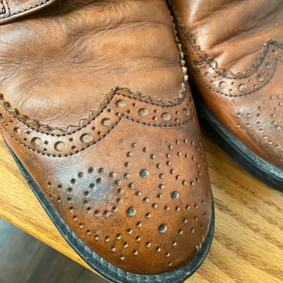 Johnston &amp; Murphy Cognac Leather Wingtip Chukka Boots SZ 10