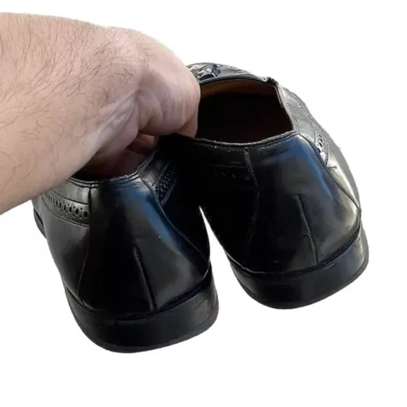 Johnston &amp; Murphy Crown Aristocraft  Black Leather Tassel Loafers Men 10 D USA