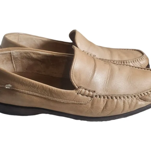 Johnston &amp; Murphy Domani 15-8127 Santoro Bone Italian Leather Loafers US 11 M