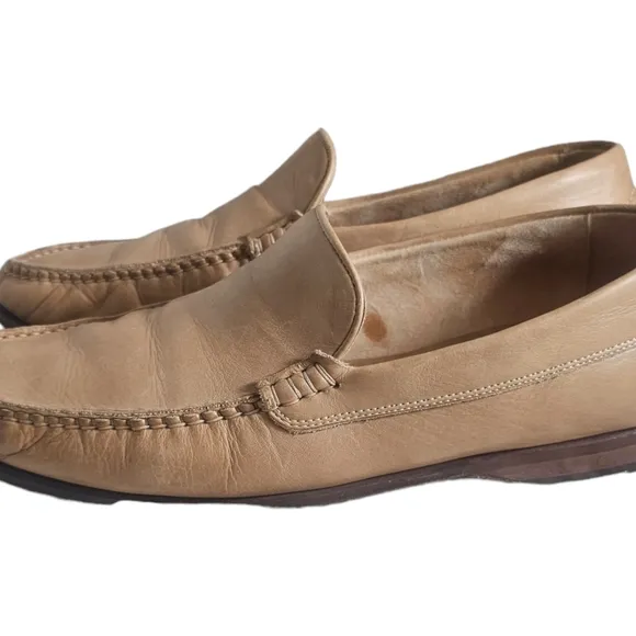 Johnston &amp; Murphy Domani 15-8127 Santoro Bone Italian Leather Loafers US 11 M