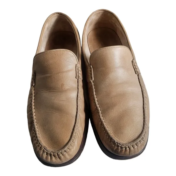 Johnston &amp; Murphy Domani 15-8127 Santoro Bone Italian Leather Loafers US 11 M