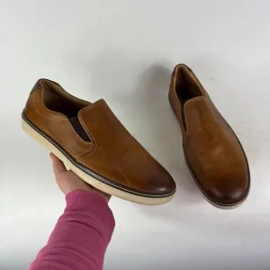 Johnston &amp; Murphy McGuffey Loafer Men's 12 Brown Leather Slip-On Low Top Casual