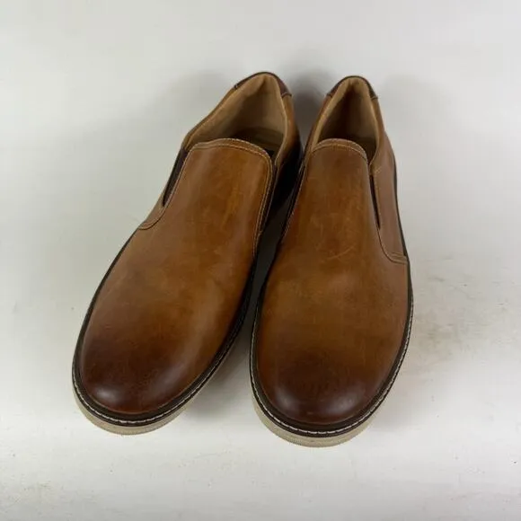 Johnston &amp; Murphy McGuffey Loafer Men's 12 Brown Leather Slip-On Low Top Casual