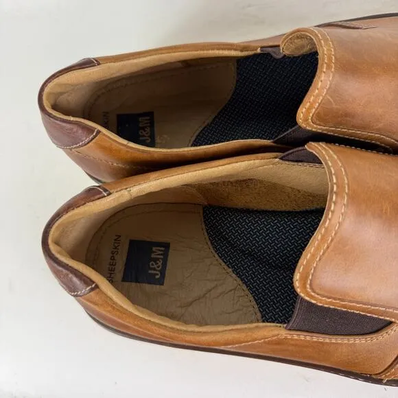 Johnston &amp; Murphy McGuffey Loafer Men's 12 Brown Leather Slip-On Low Top Casual