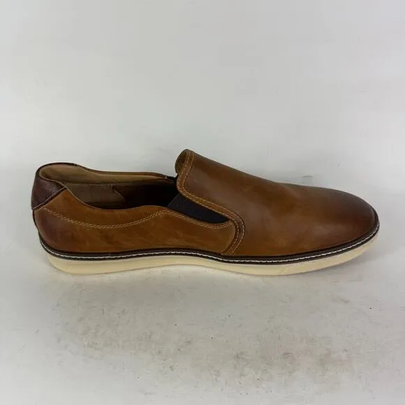 Johnston &amp; Murphy McGuffey Loafer Men's 12 Brown Leather Slip-On Low Top Casual